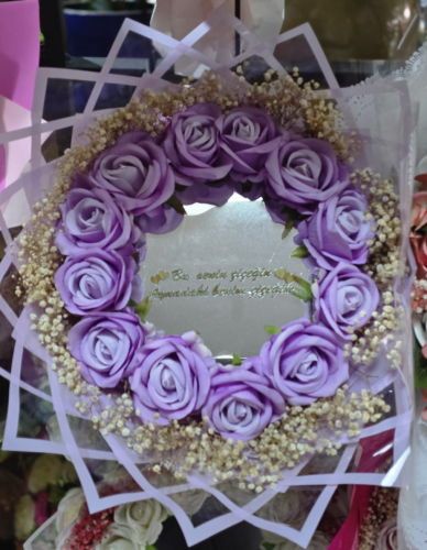 KOYU LİLA AYNALI BUKET